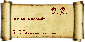 Dudás Radomér névjegykártya